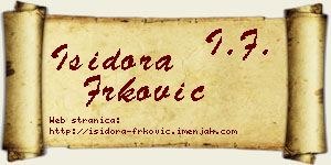 Isidora Frković vizit kartica